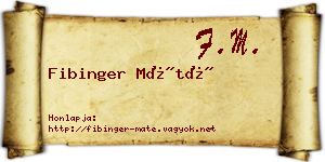 Fibinger Máté névjegykártya
